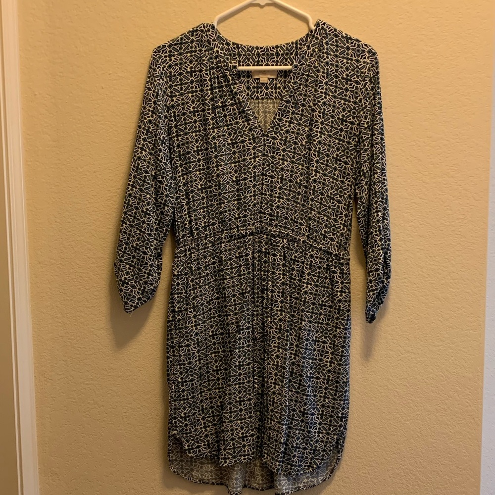 Blue printed sheath dress